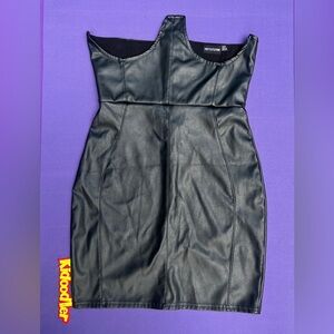 PrettyLittleThing Black Faux Leather Dress